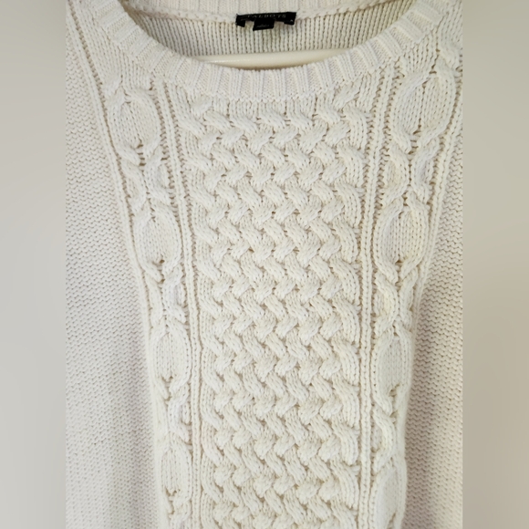 Talbots Cotton blend Sz S Cable Knit Ivory Color Very Good Condition - Picture 2 of 10